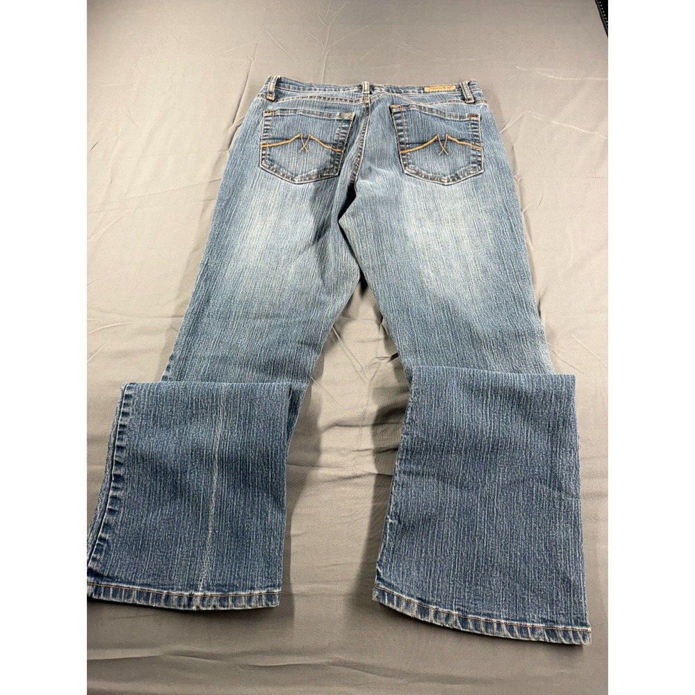 Jeanstar Womens Jeans 30x31 Flare Bell Bottom Y2K Stretch Low Rise Blue Denim - Picture 11 of 11